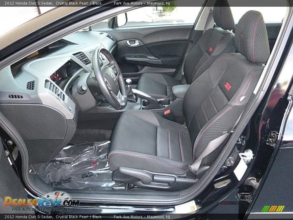 2012 Honda Civic Si Sedan Crystal Black Pearl / Black Photo #12