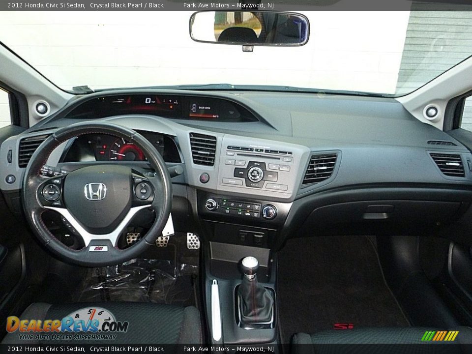 2012 Honda Civic Si Sedan Crystal Black Pearl / Black Photo #24