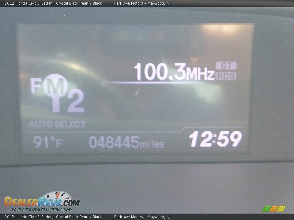 2012 Honda Civic Si Sedan Crystal Black Pearl / Black Photo #27