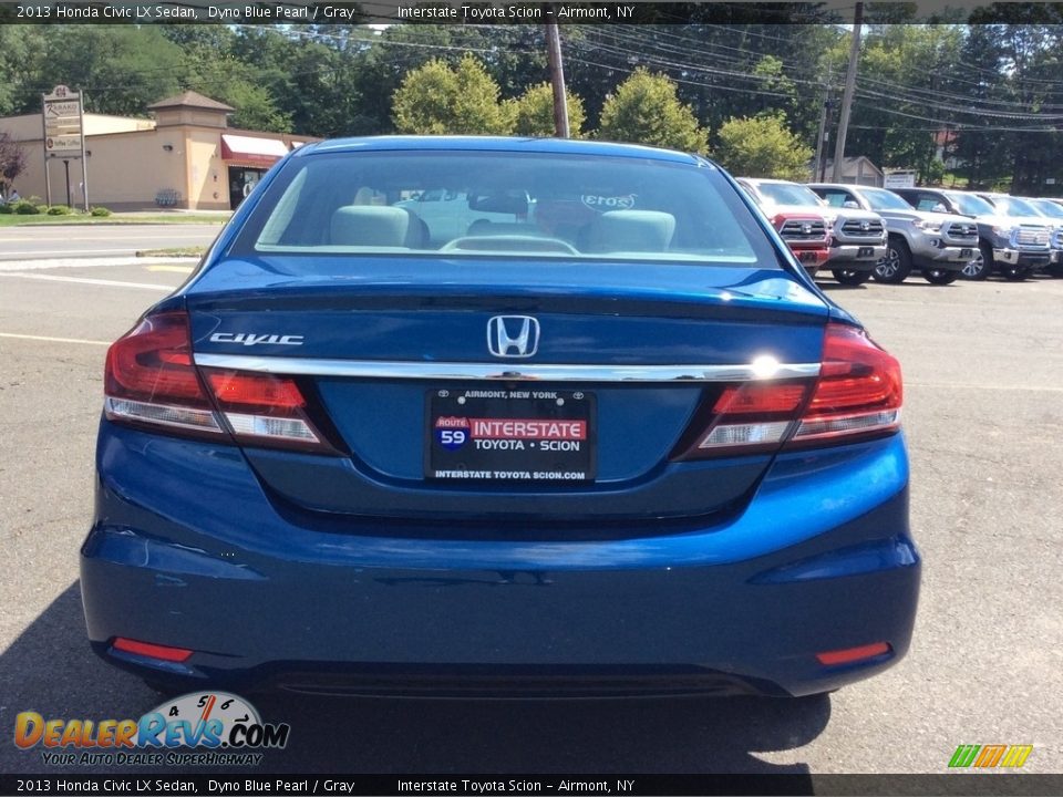 2013 Honda Civic LX Sedan Dyno Blue Pearl / Gray Photo #5