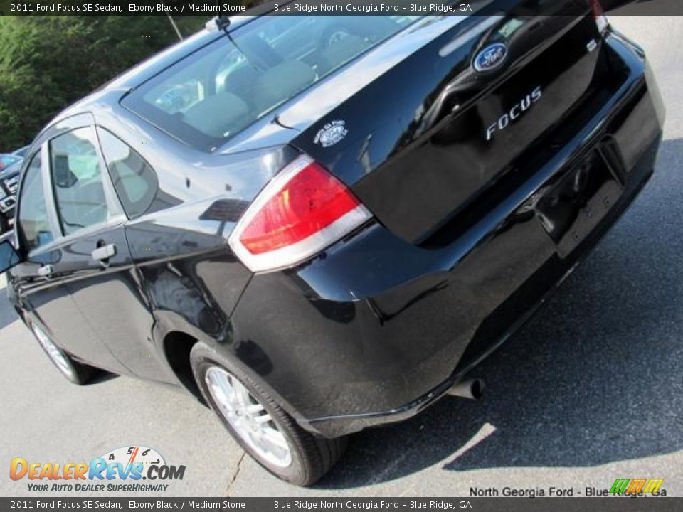 2011 Ford Focus SE Sedan Ebony Black / Medium Stone Photo #33