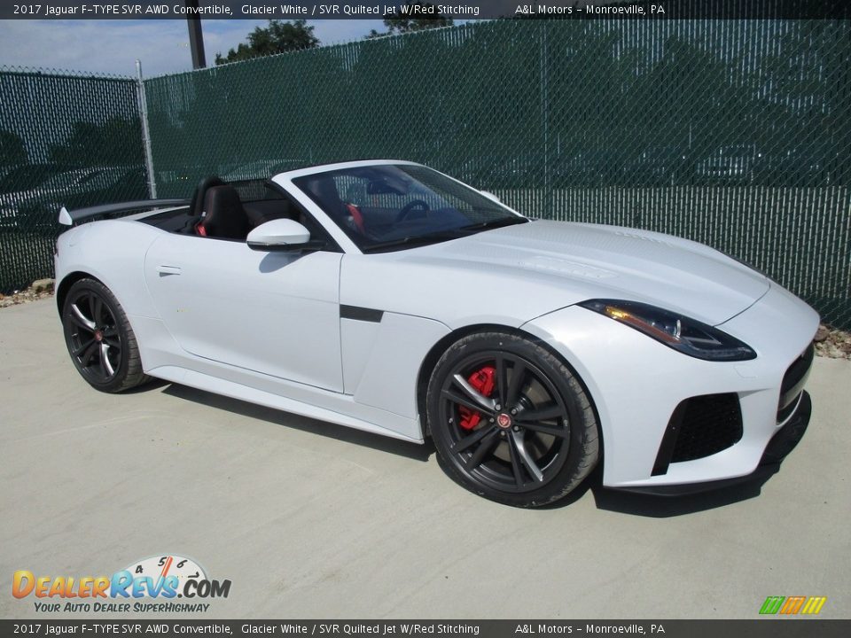 2017 Jaguar F-TYPE SVR AWD Convertible Glacier White / SVR Quilted Jet W/Red Stitching Photo #1