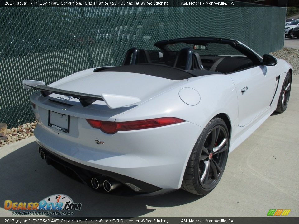 2017 Jaguar F-TYPE SVR AWD Convertible Glacier White / SVR Quilted Jet W/Red Stitching Photo #4