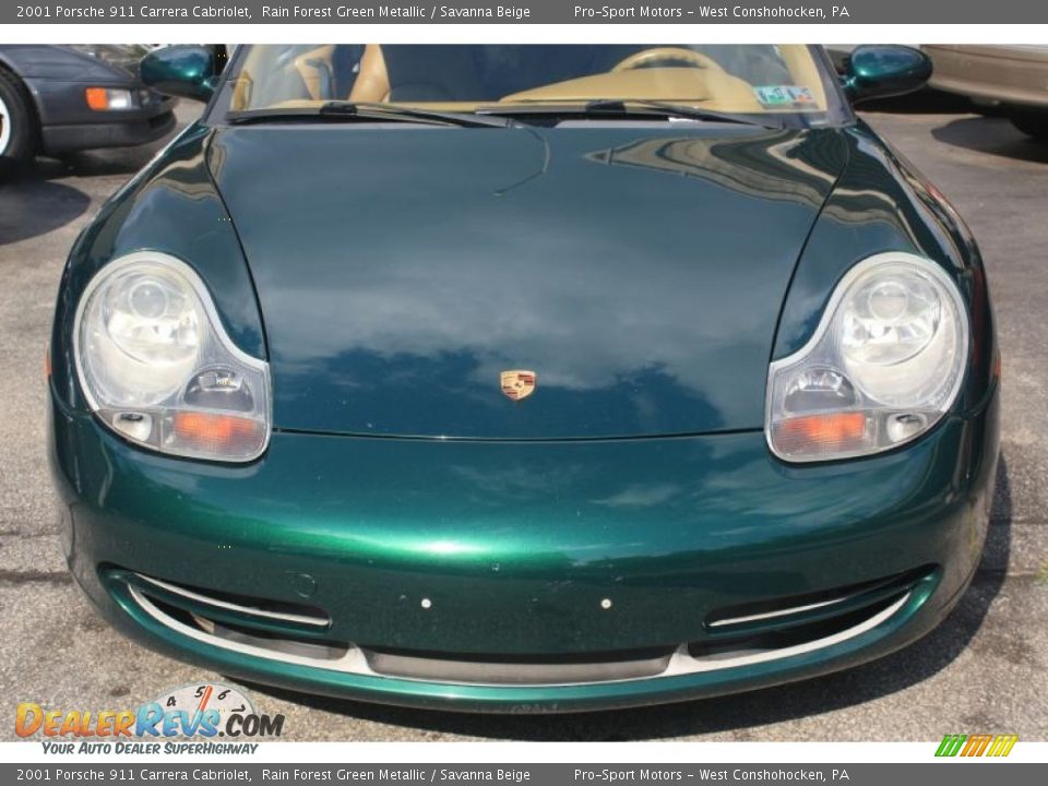 2001 Porsche 911 Carrera Cabriolet Rain Forest Green Metallic / Savanna Beige Photo #3