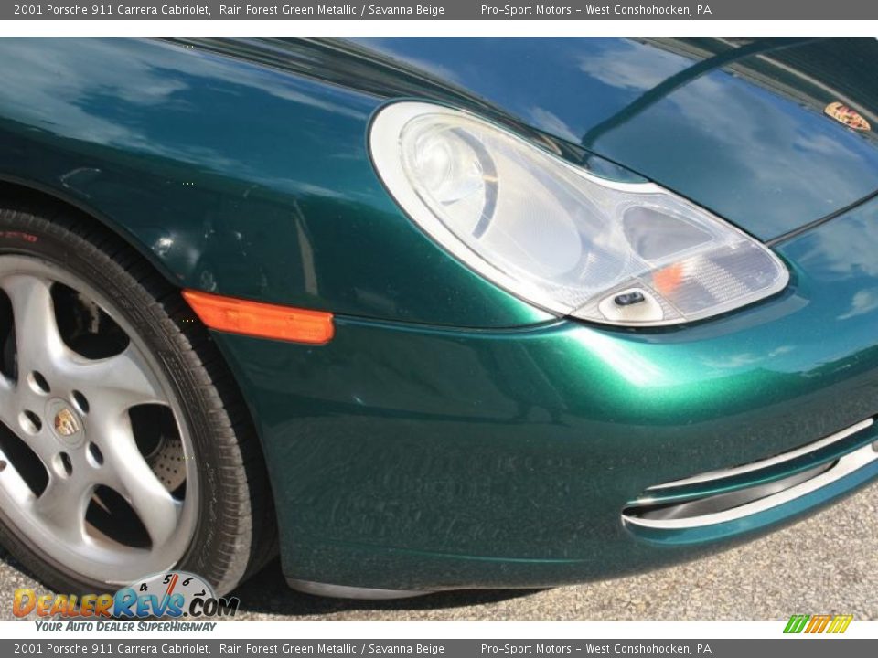 2001 Porsche 911 Carrera Cabriolet Rain Forest Green Metallic / Savanna Beige Photo #5