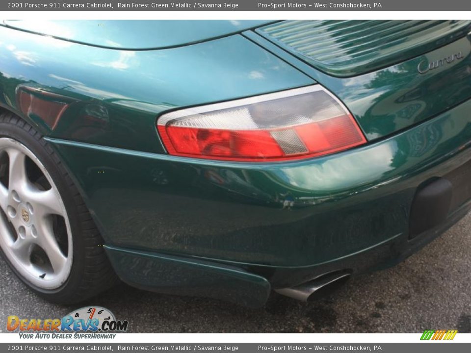 2001 Porsche 911 Carrera Cabriolet Rain Forest Green Metallic / Savanna Beige Photo #13