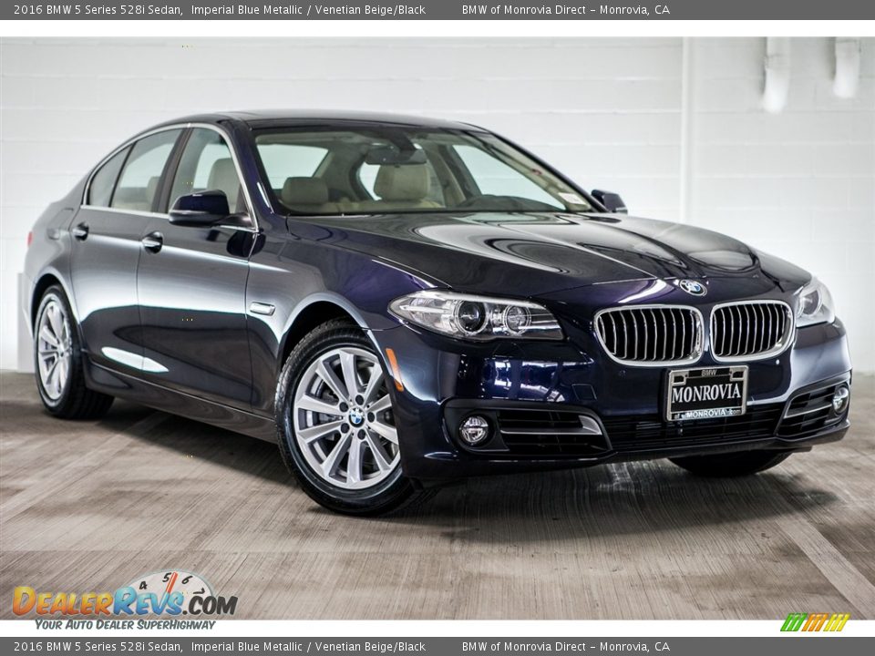2016 BMW 5 Series 528i Sedan Imperial Blue Metallic / Venetian Beige/Black Photo #12