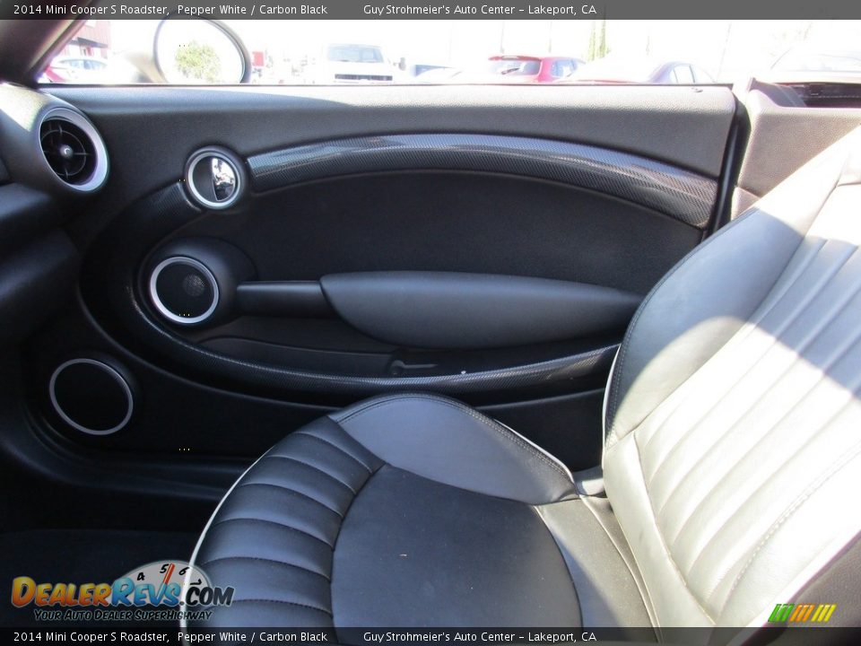 2014 Mini Cooper S Roadster Pepper White / Carbon Black Photo #14