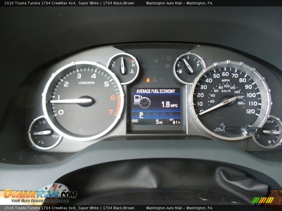 2016 Toyota Tundra 1794 CrewMax 4x4 Gauges Photo #20
