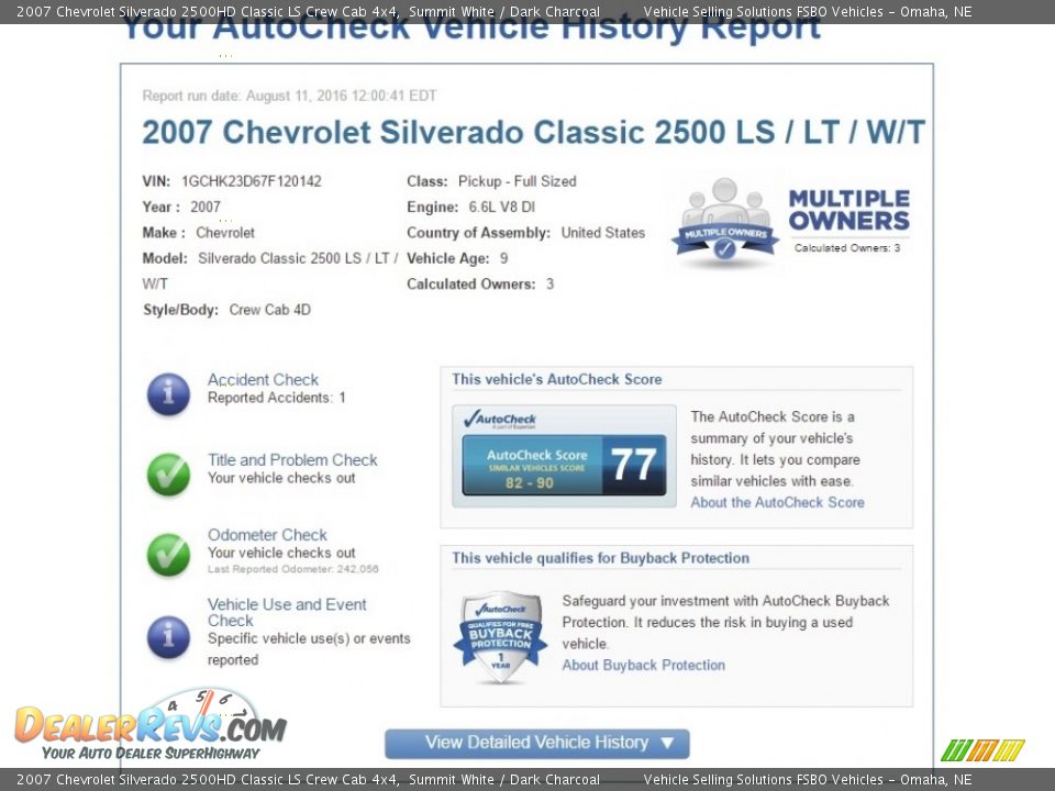 Dealer Info of 2007 Chevrolet Silverado 2500HD Classic LS Crew Cab 4x4 Photo #2