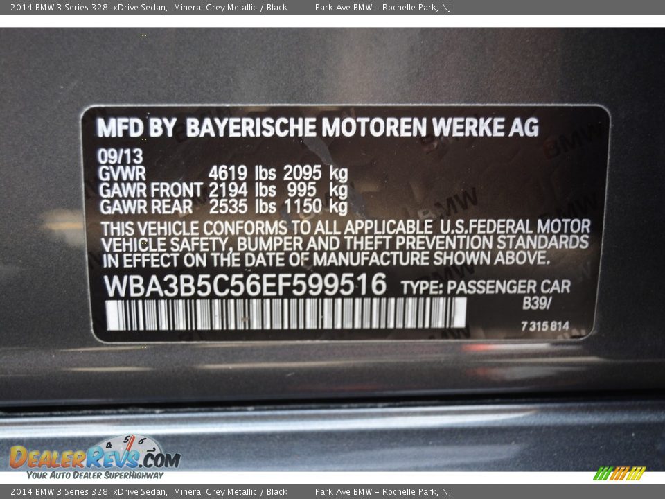 2014 BMW 3 Series 328i xDrive Sedan Mineral Grey Metallic / Black Photo #34