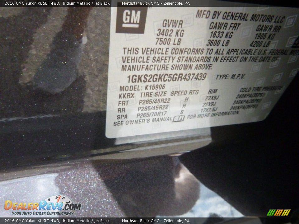 2016 GMC Yukon XL SLT 4WD Iridium Metallic / Jet Black Photo #16