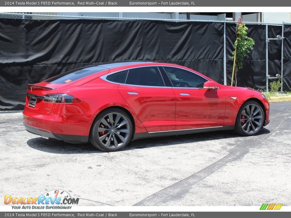2014 Tesla Model S P85D Performance Red Multi-Coat / Black Photo #8