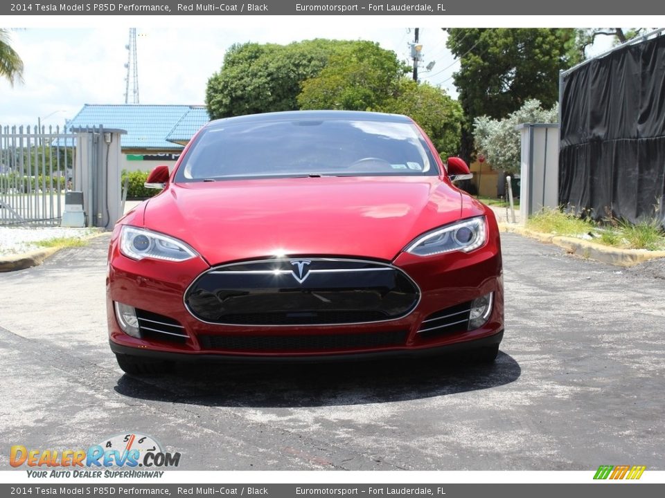 2014 Tesla Model S P85D Performance Red Multi-Coat / Black Photo #10