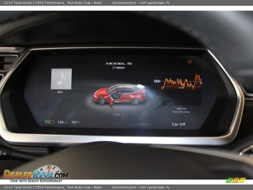 2014 Tesla Model S P85D Performance Red Multi-Coat / Black Photo #12