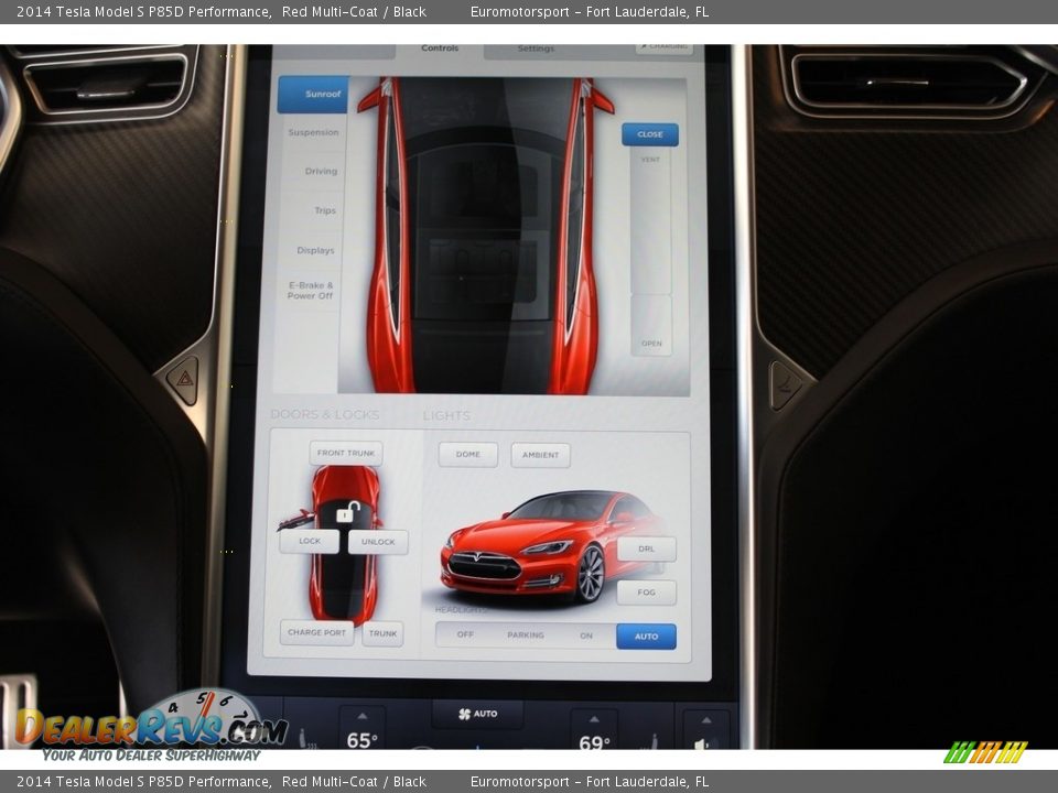 2014 Tesla Model S P85D Performance Red Multi-Coat / Black Photo #14