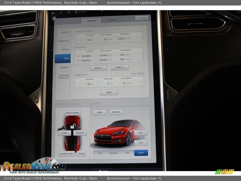 2014 Tesla Model S P85D Performance Red Multi-Coat / Black Photo #15