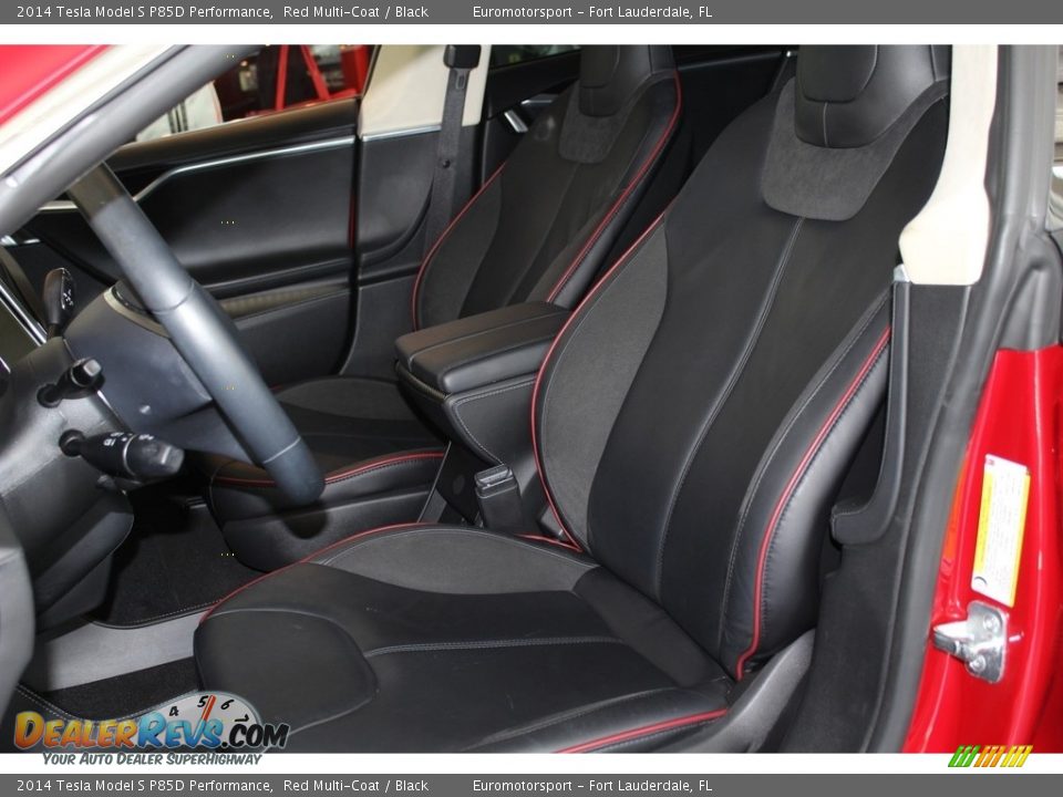 2014 Tesla Model S P85D Performance Red Multi-Coat / Black Photo #17