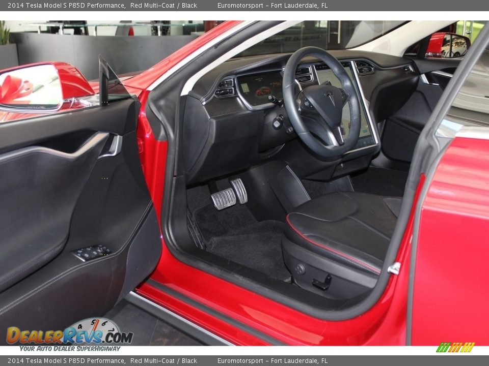 2014 Tesla Model S P85D Performance Red Multi-Coat / Black Photo #18