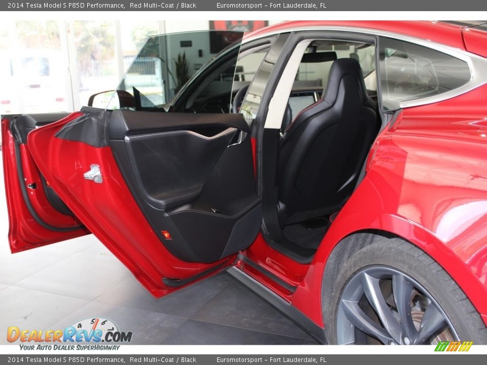 2014 Tesla Model S P85D Performance Red Multi-Coat / Black Photo #20