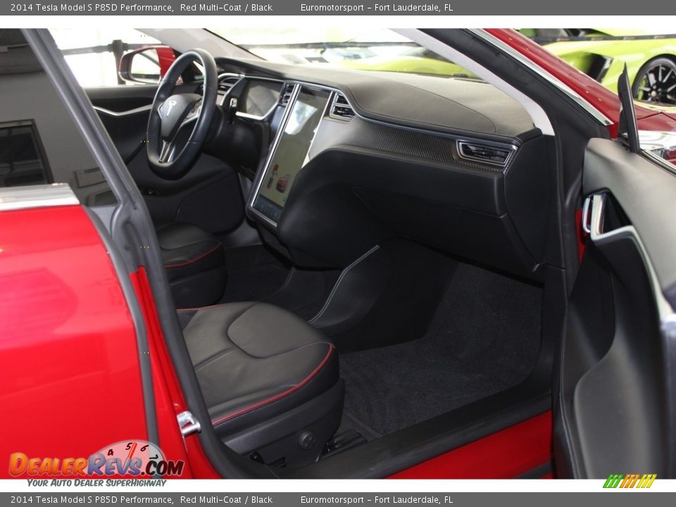 2014 Tesla Model S P85D Performance Red Multi-Coat / Black Photo #24