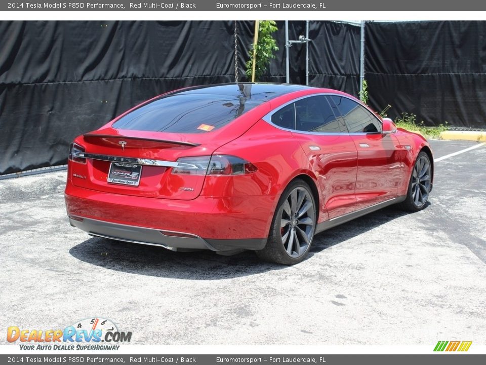 2014 Tesla Model S P85D Performance Red Multi-Coat / Black Photo #27