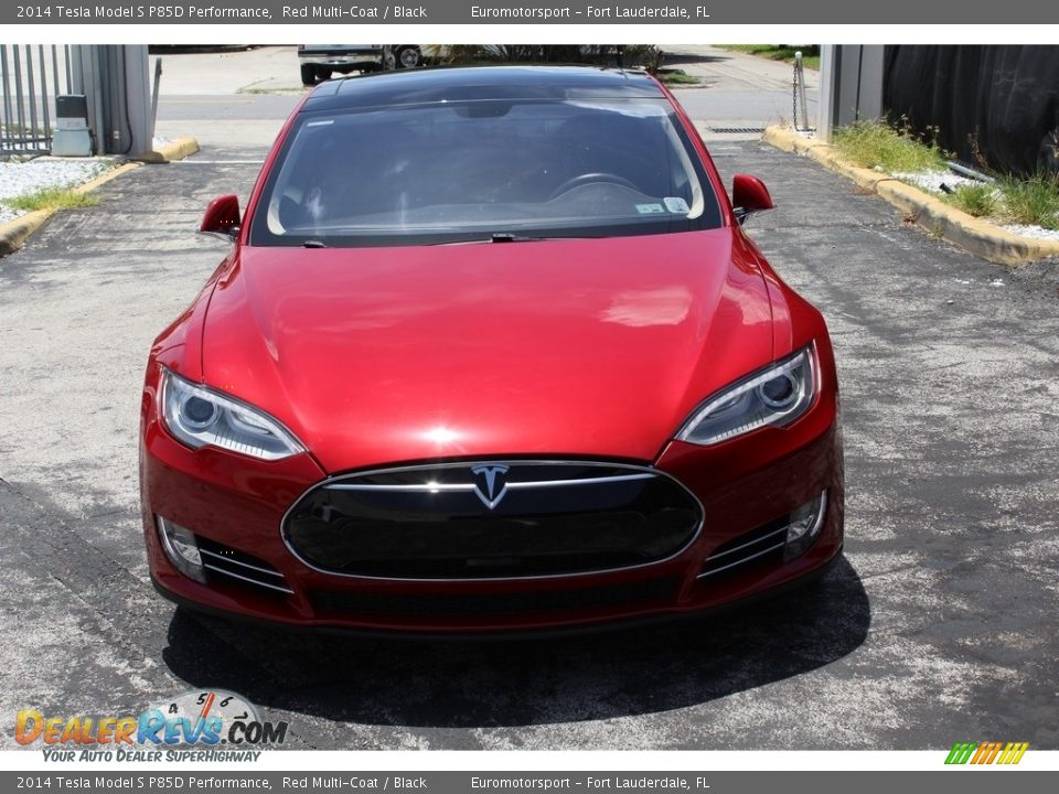 2014 Tesla Model S P85D Performance Red Multi-Coat / Black Photo #30