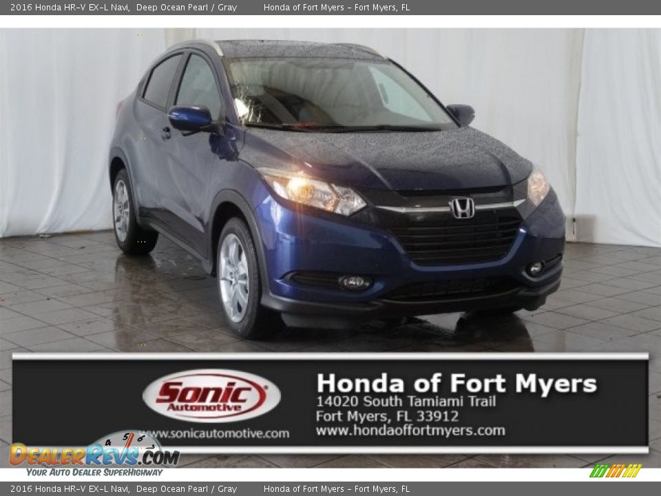 2016 Honda HR-V EX-L Navi Deep Ocean Pearl / Gray Photo #1