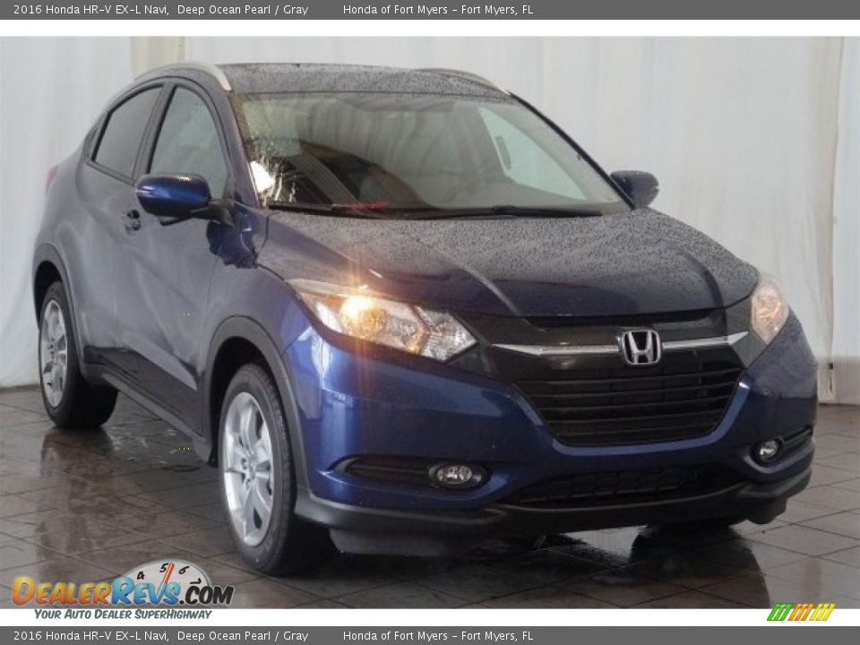 2016 Honda HR-V EX-L Navi Deep Ocean Pearl / Gray Photo #2
