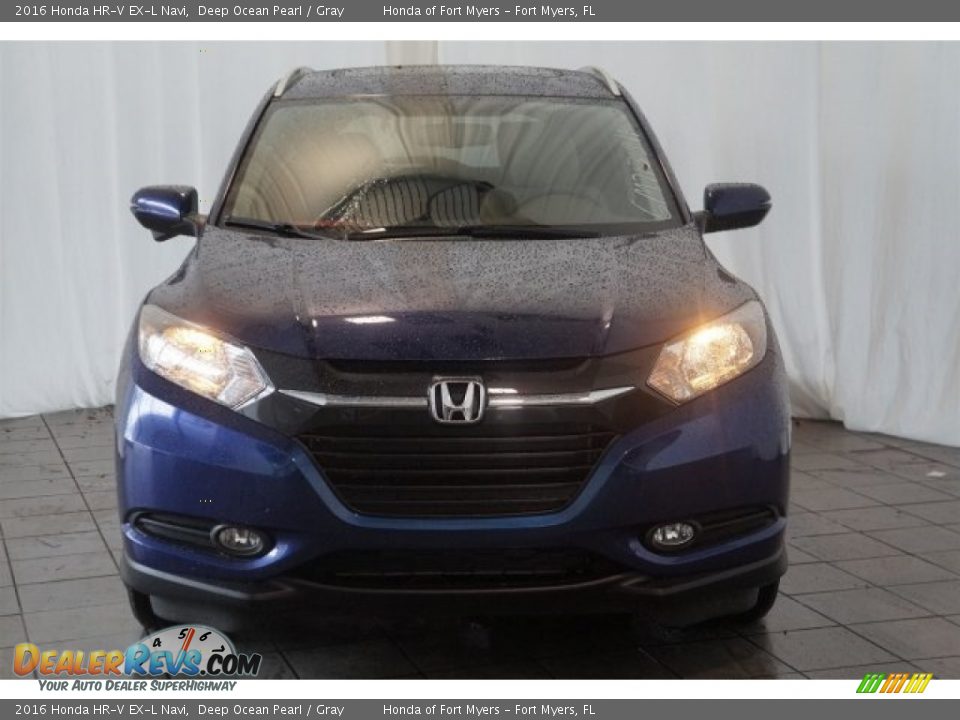 2016 Honda HR-V EX-L Navi Deep Ocean Pearl / Gray Photo #3