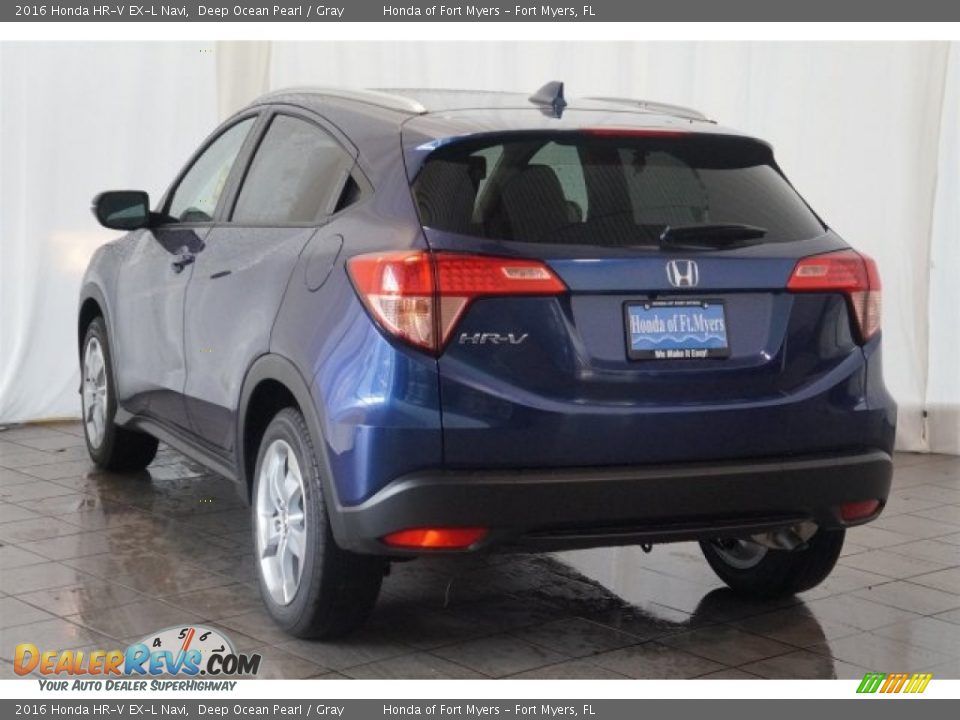 2016 Honda HR-V EX-L Navi Deep Ocean Pearl / Gray Photo #6