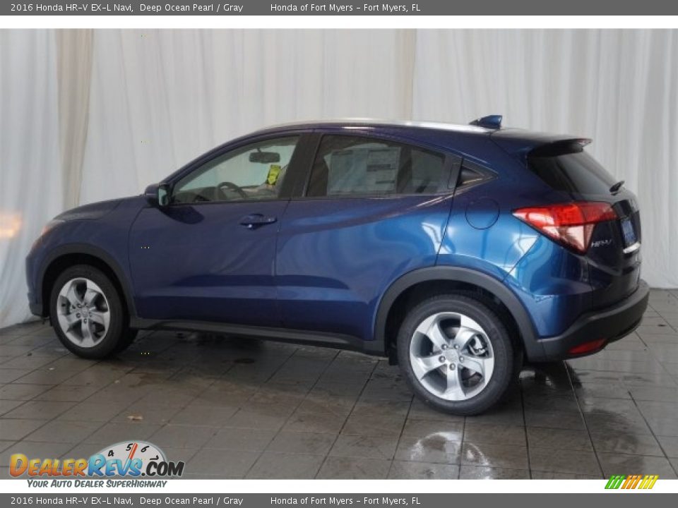 2016 Honda HR-V EX-L Navi Deep Ocean Pearl / Gray Photo #8