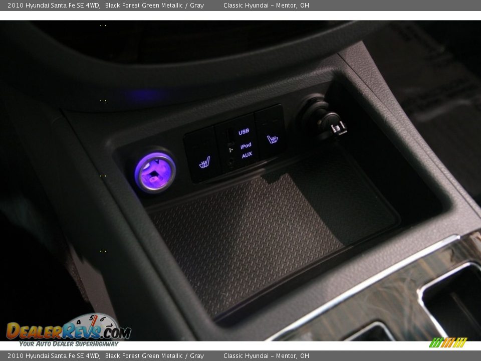 2010 Hyundai Santa Fe SE 4WD Black Forest Green Metallic / Gray Photo #11