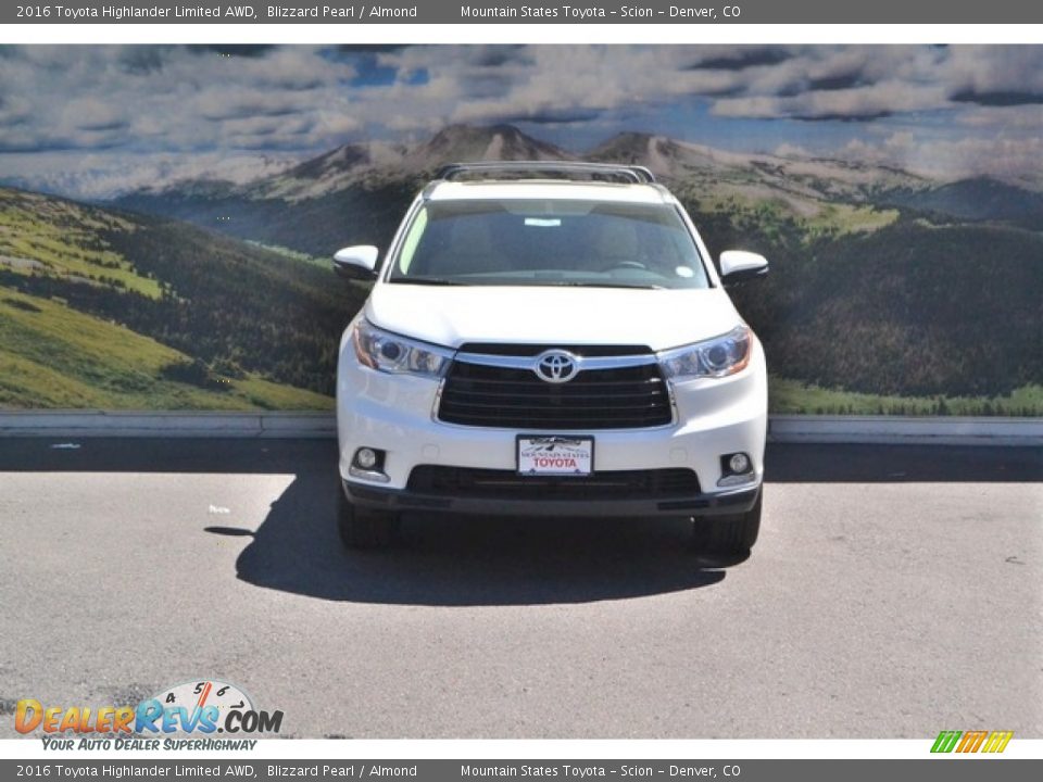 2016 Toyota Highlander Limited AWD Blizzard Pearl / Almond Photo #2