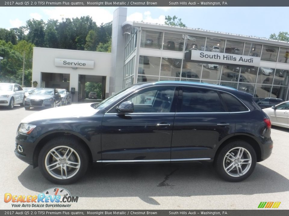 2017 Audi Q5 2.0 TFSI Premium Plus quattro Moonlight Blue Metallic / Chestnut Brown Photo #2