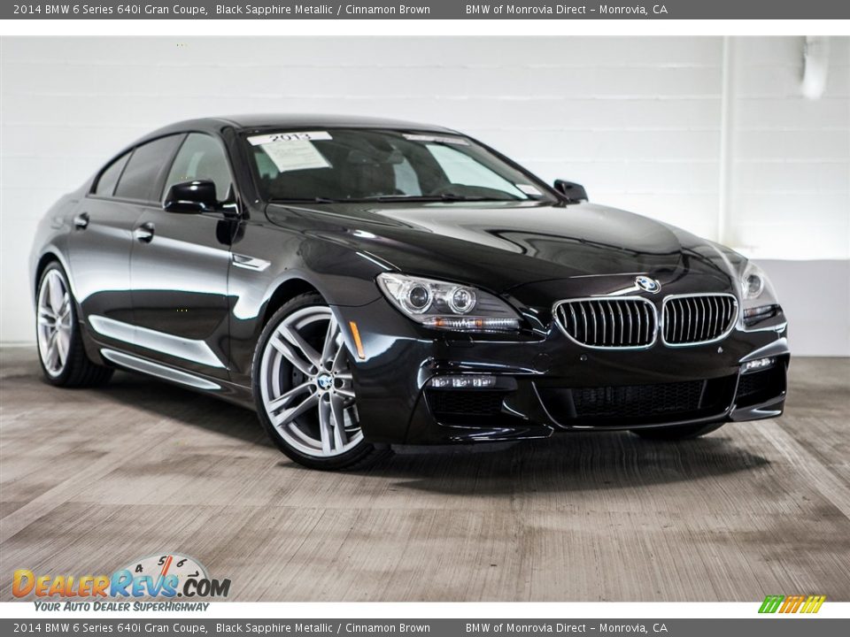 2014 BMW 6 Series 640i Gran Coupe Black Sapphire Metallic / Cinnamon Brown Photo #12