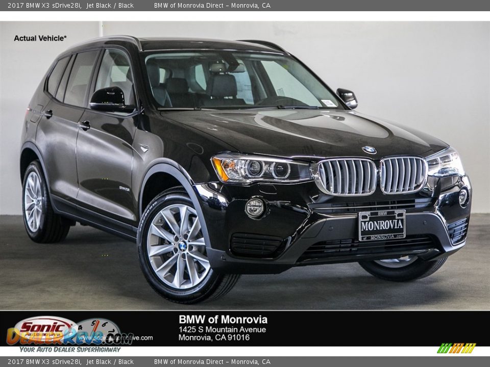 2017 BMW X3 sDrive28i Jet Black / Black Photo #1
