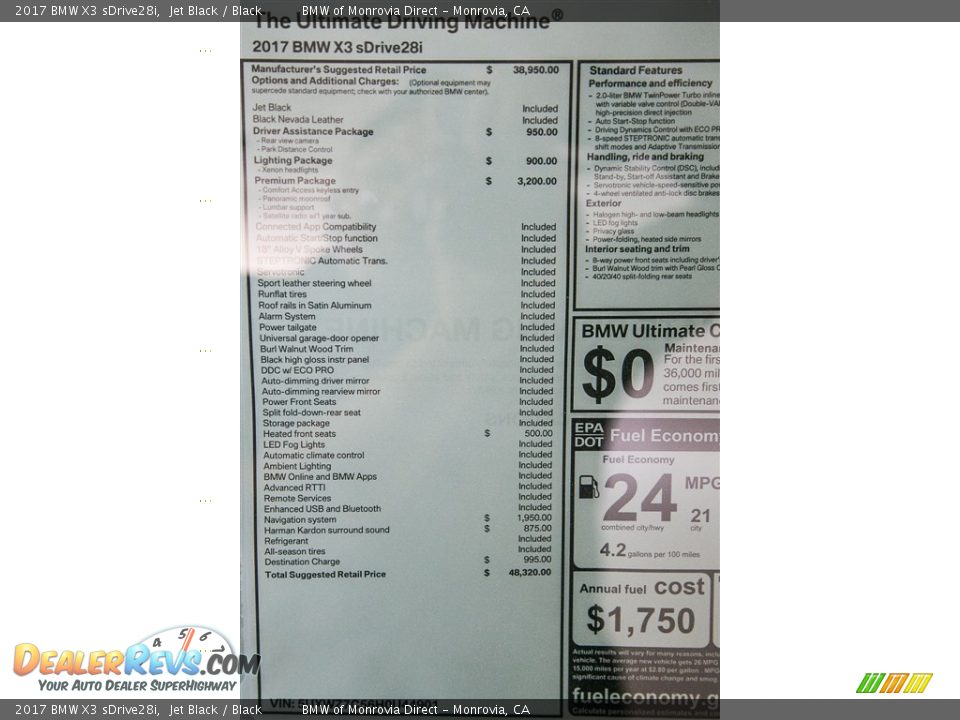 2017 BMW X3 sDrive28i Jet Black / Black Photo #11