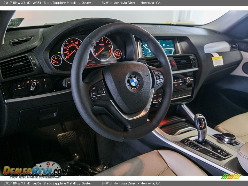 2017 BMW X3 xDrive35i Black Sapphire Metallic / Oyster Photo #6