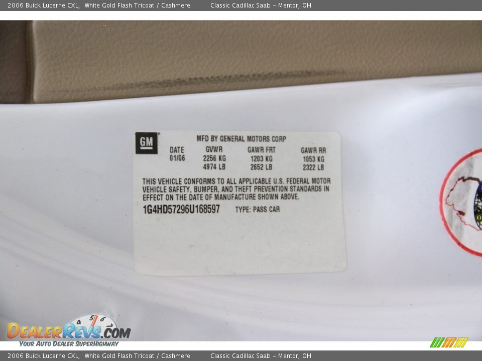 2006 Buick Lucerne CXL White Gold Flash Tricoat / Cashmere Photo #15
