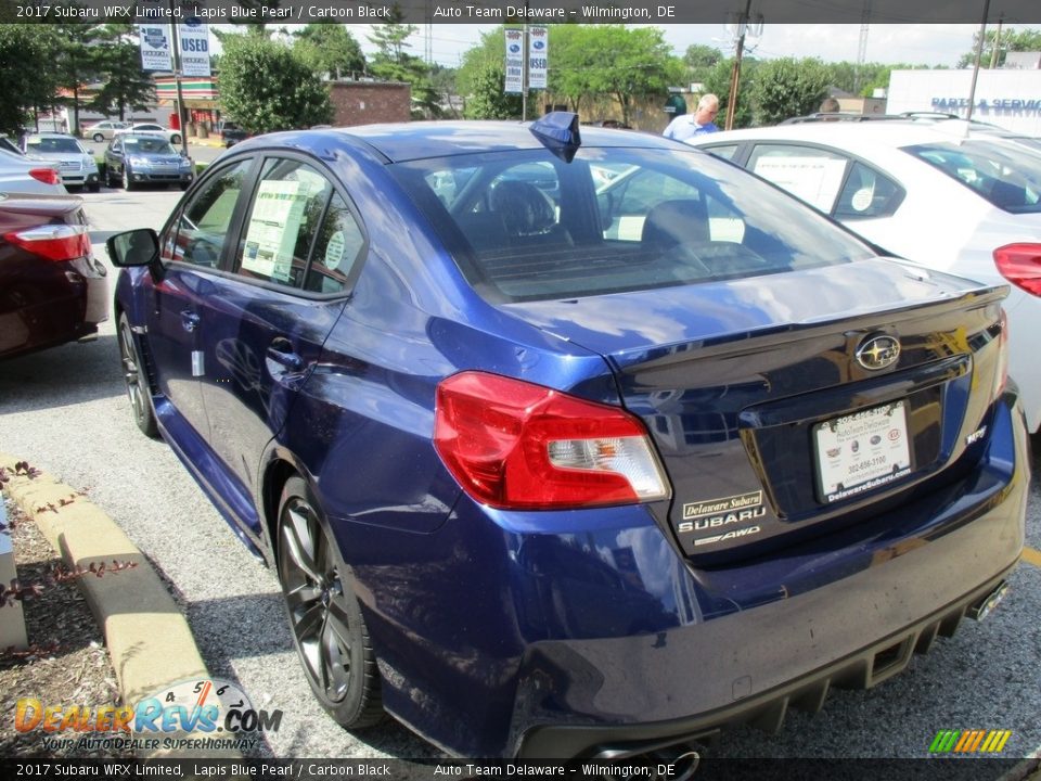 2017 Subaru WRX Limited Lapis Blue Pearl / Carbon Black Photo #4