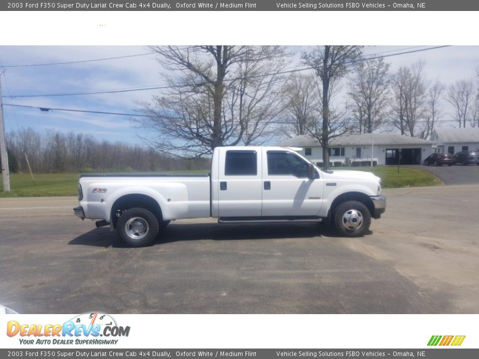 2003 Ford F350 Super Duty Lariat Crew Cab 4x4 Dually Oxford White / Medium Flint Photo #1