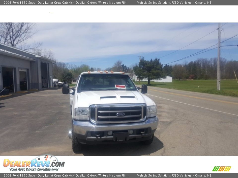 2003 Ford F350 Super Duty Lariat Crew Cab 4x4 Dually Oxford White / Medium Flint Photo #3