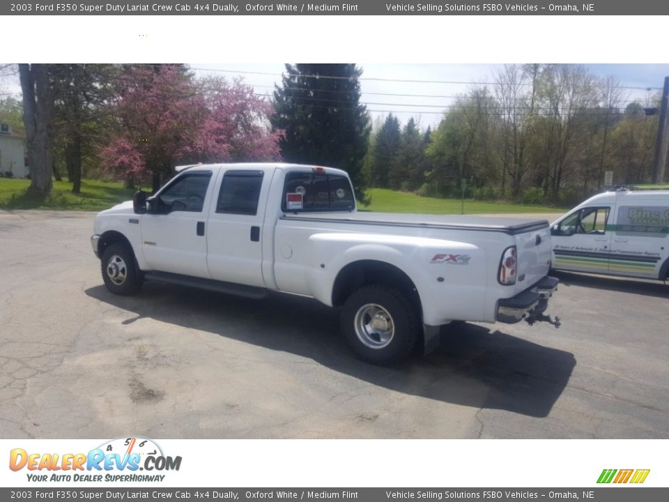 2003 Ford F350 Super Duty Lariat Crew Cab 4x4 Dually Oxford White / Medium Flint Photo #4