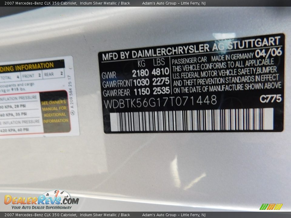 2007 Mercedes-Benz CLK 350 Cabriolet Iridium Silver Metallic / Black Photo #28