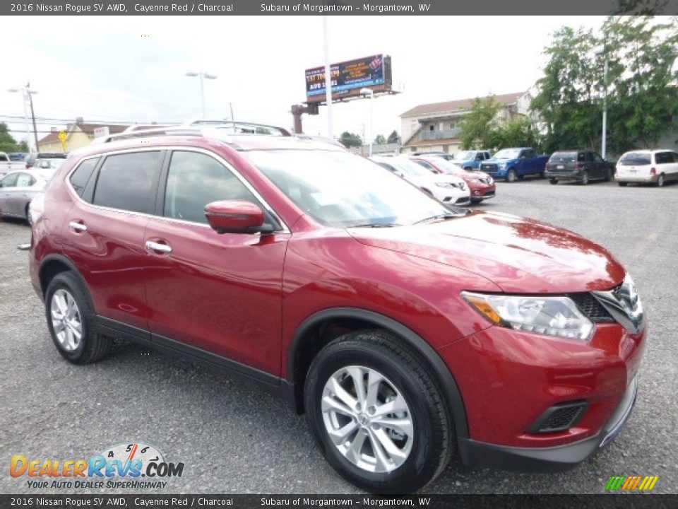 2016 Nissan Rogue SV AWD Cayenne Red / Charcoal Photo #1