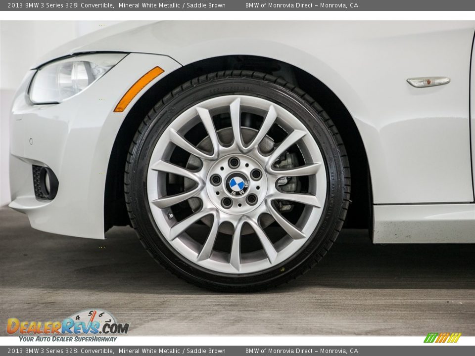 2013 BMW 3 Series 328i Convertible Mineral White Metallic / Saddle Brown Photo #8