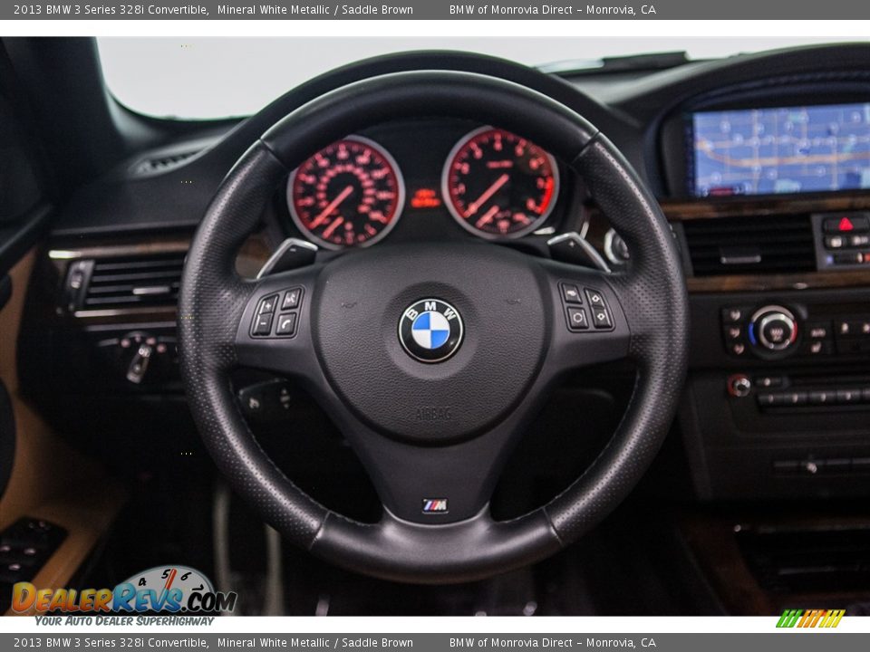 2013 BMW 3 Series 328i Convertible Mineral White Metallic / Saddle Brown Photo #15