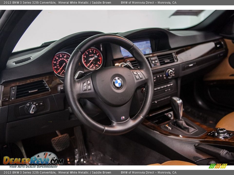 2013 BMW 3 Series 328i Convertible Mineral White Metallic / Saddle Brown Photo #18