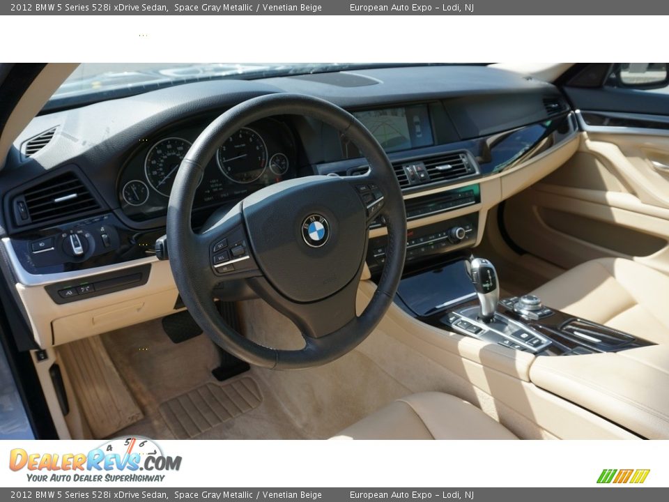 2012 BMW 5 Series 528i xDrive Sedan Space Gray Metallic / Venetian Beige Photo #5